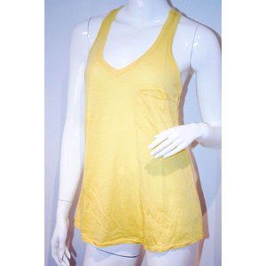 T LOS ANGELES Anthropologie Racerback Pocket Tank Yellow